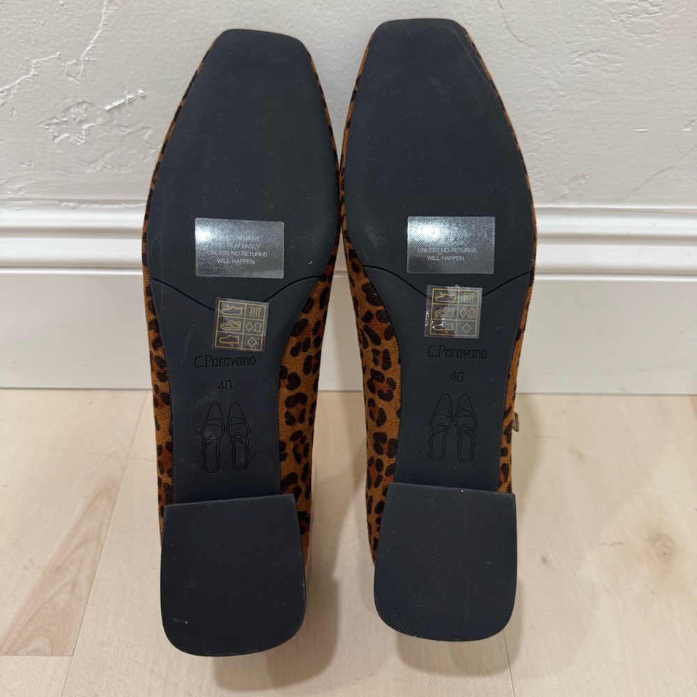 Caparros Leopard Print Mary Jane Flats - Tan/Black - Picture 15 of 16